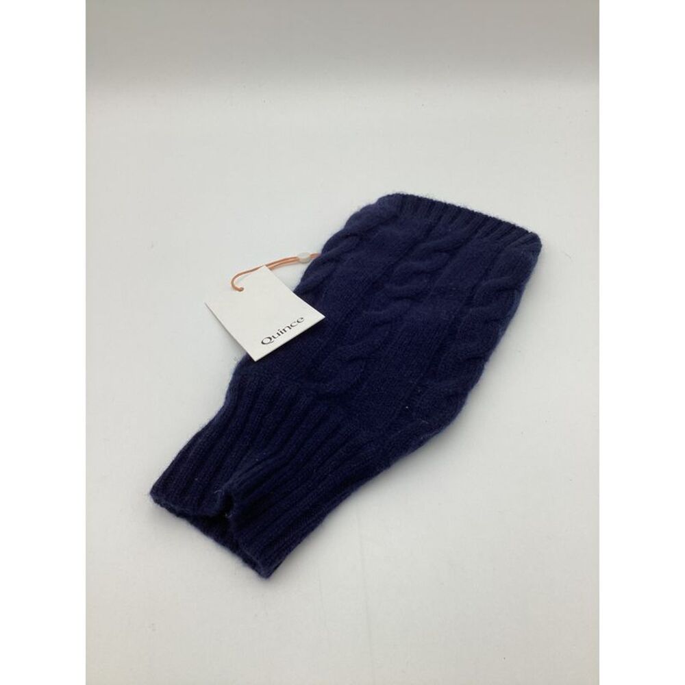 Quince Pet's Mongolian Cashmere Cable Knit Dog Sweater Navy Blue XS